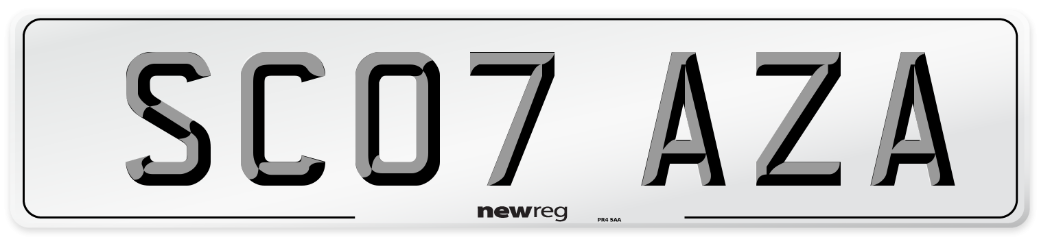 SC07 AZA Number Plate from New Reg